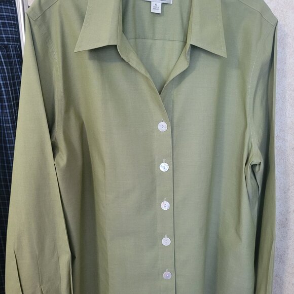 Coldwater Creek Olive Green Womens Shirt Size XL - Picture 7 of 16
